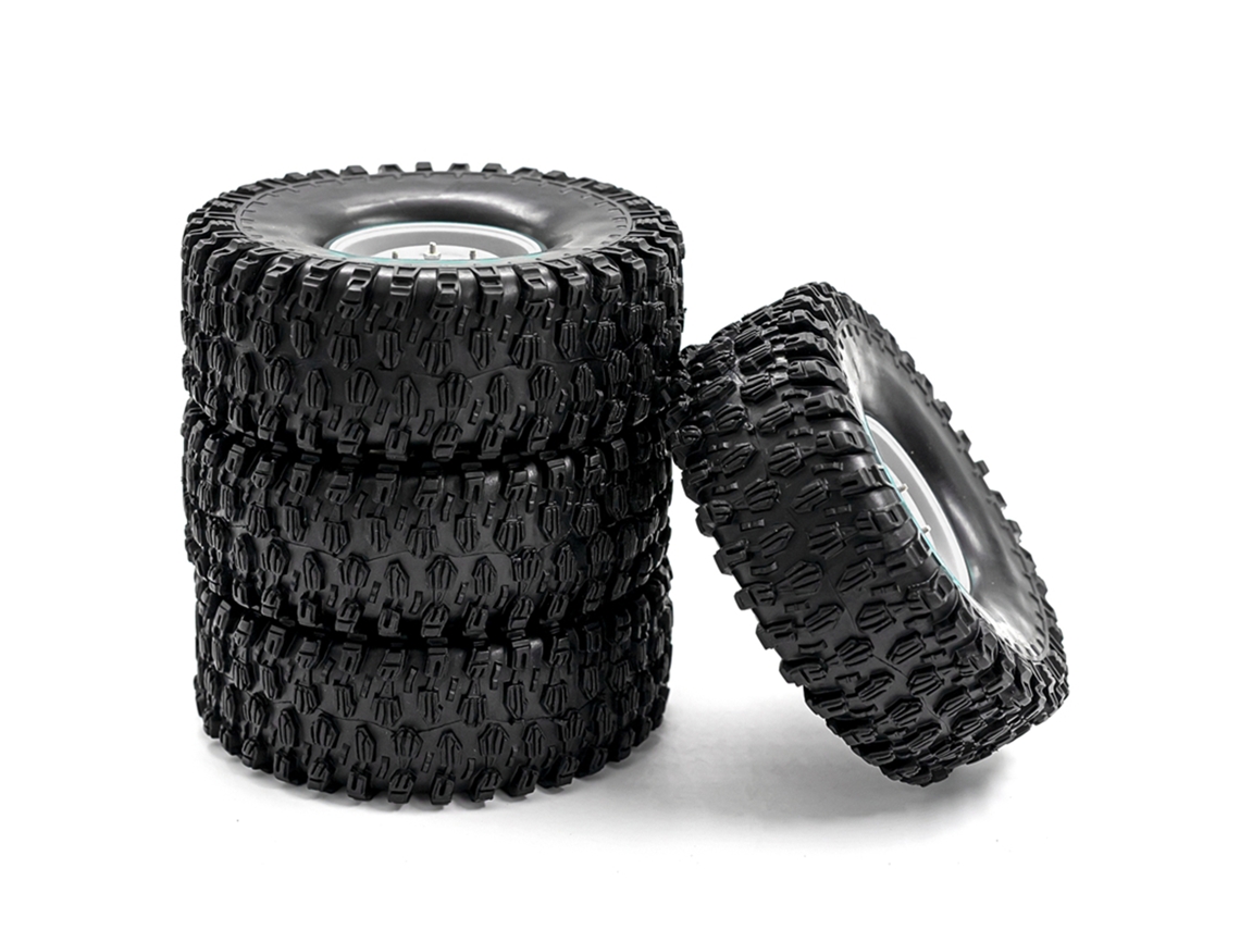 Pneus De Borracha Para Rc Crawler Com Aros De Roda Compatíveis Com 1/10 Traxxas Trx-4 Axial Scx10 90046 90047 Cc10