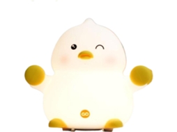 Patinho macio e flexível com iluminação, luz noturna de silicone em formato de pato.