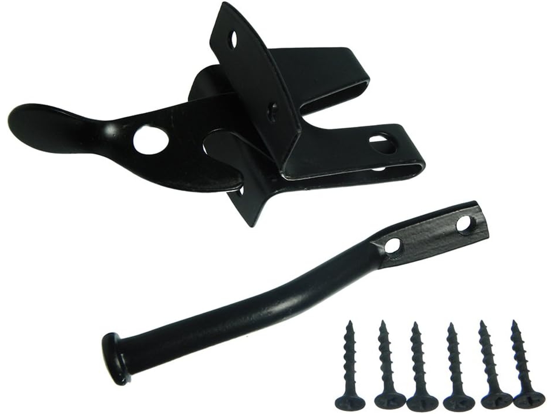 Conjunto De 2 Fechos De Portão Autogate Black 1819 De 50 Mm Com Parafusos De Fixação