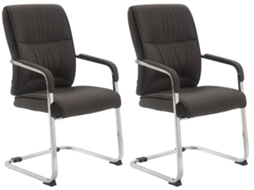 Conjunto de 2 cadeiras cantilever XXL em tecido Anubis cinza escuro CLP