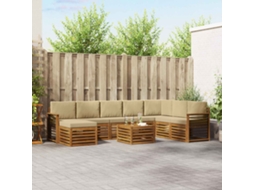 Vidaxl Conjunto De Sofás Para Exterior 9 Pcs Natural E Bege