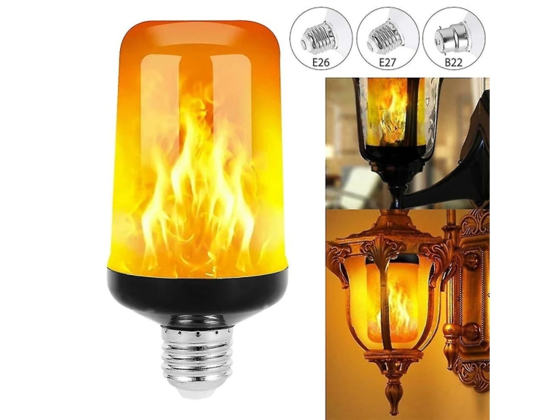2 Lâmpadas Led de 5w com Efeito Chama Simulada para Decoração Halloween BRILVIBERA (soquete E27 Amarela)