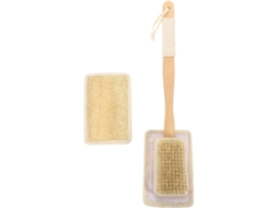 Escova De Banho Esfoliante Bucha Vegetal Natural Com Cabo Longo, Orifício Para Pendurar E Fácil De Segurar, Para Limpeza