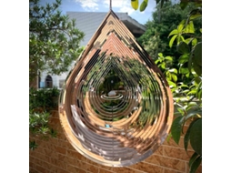 Esculturas De Metal De Acero Inoxidable 3d Gotas De Agua Decoraciones Giratorias Para Hogar Y Jardín 2025