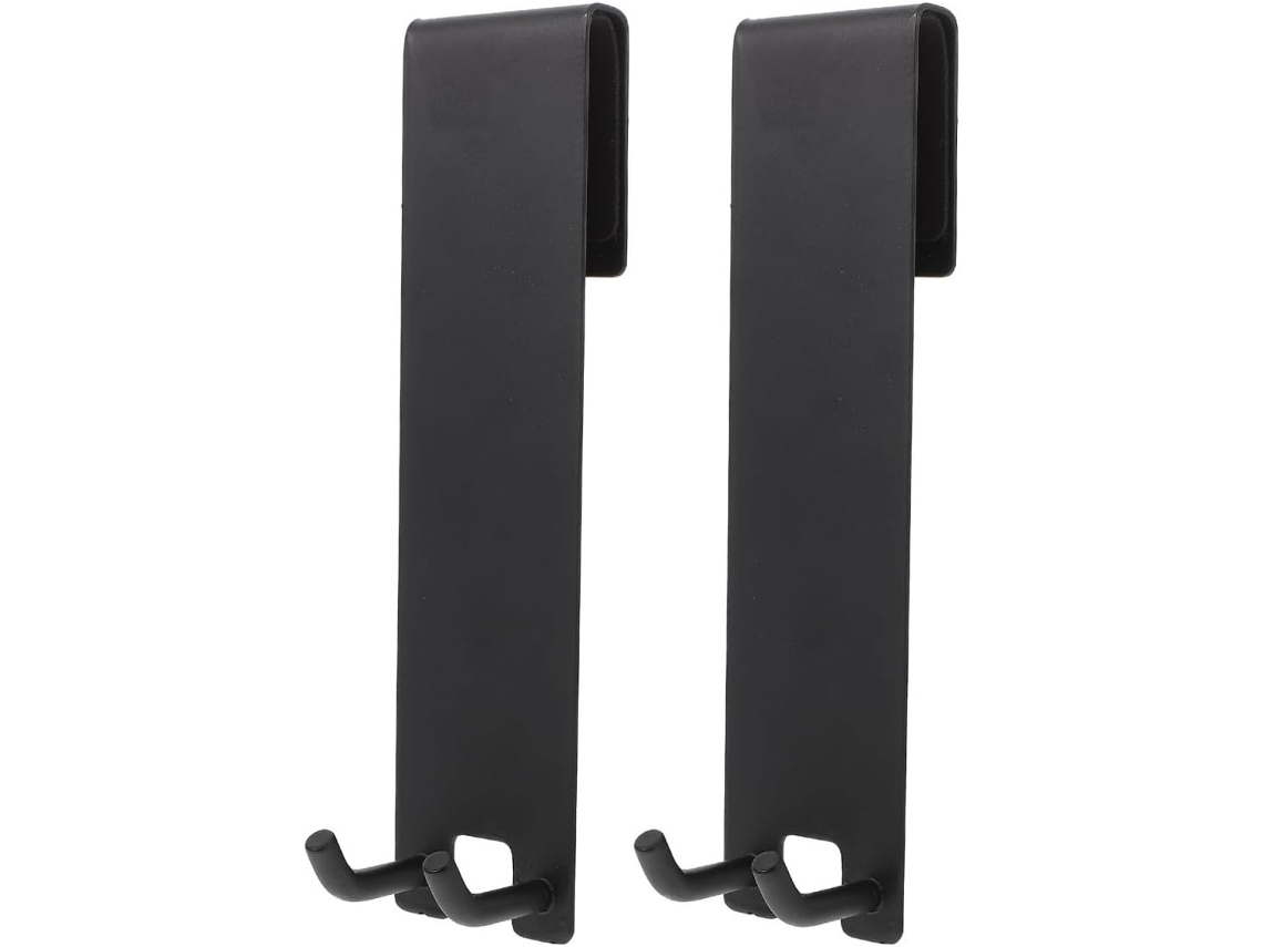 Gancho De Aço Inoxidável Preto, Conjunto De 2 Peças, Porta