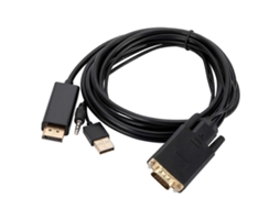 Lurelia Cabo Vga Para Displayport, 1080p, 1.8 M, Com Áudio, Vermelho
