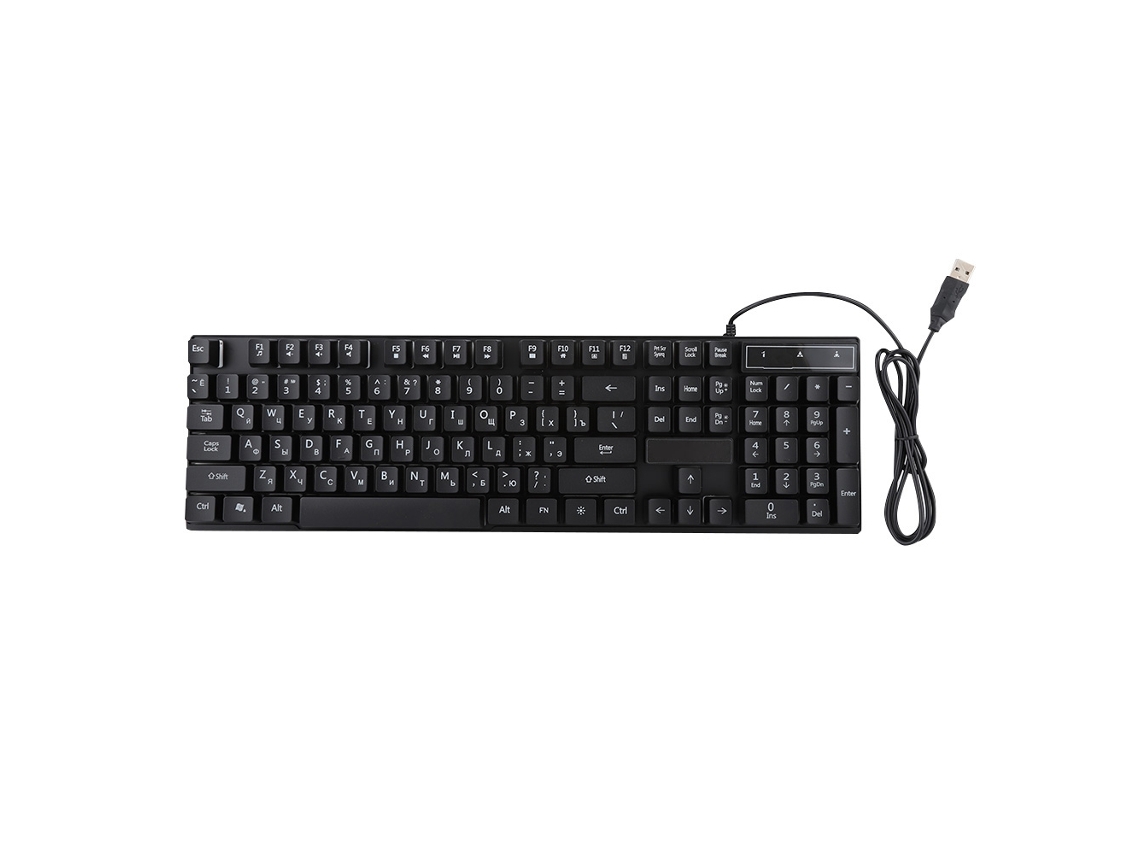 Teclado com Fio LAXISCREED, 104 Teclas, Entrada Russa, À Prova de Água