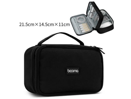 Bolsa para Acessórios de Viagem, Armazenamento de Acessórios Eletrônicos Portáteis, Bolsa Organizadora Duplo Cabo, Bolsa para Transporte para Cabos, Fla… Boona