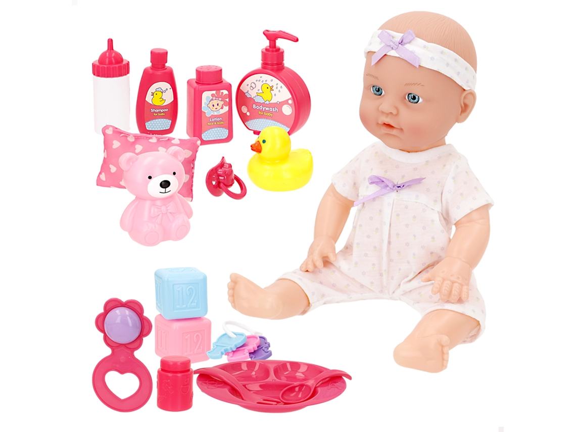 Boneca De Bebé De 32 Cm Com Acessórios + 24 Meses Da Colorbaby's