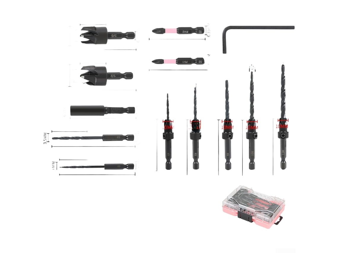 Conjunto De 12 Brocas Cônicas De Aço Carbono Com Bordas E Haste Retificadas.