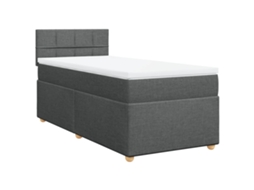 Cama com Molas e Colchão Tecido Cinzento Escuro MAISON EXCLUSIVE (90x200 cm)