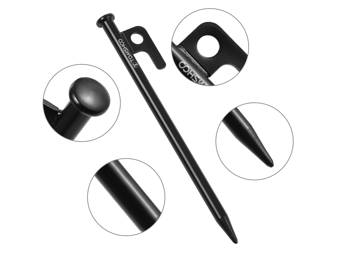 Estacas de Tenda Aço Resistente 6pcs 8/12 Polegadas
