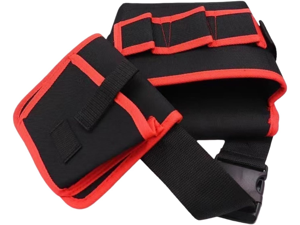 Bolsa para ferramentas durável com rotação de 360° e sistema de elevação giratório, feita em tecido resistente às intempéries para uso externo.