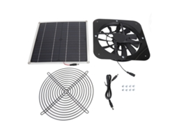 Kit Ventilador Solar 100w Painel Solar 28x28cm | S/MARCA