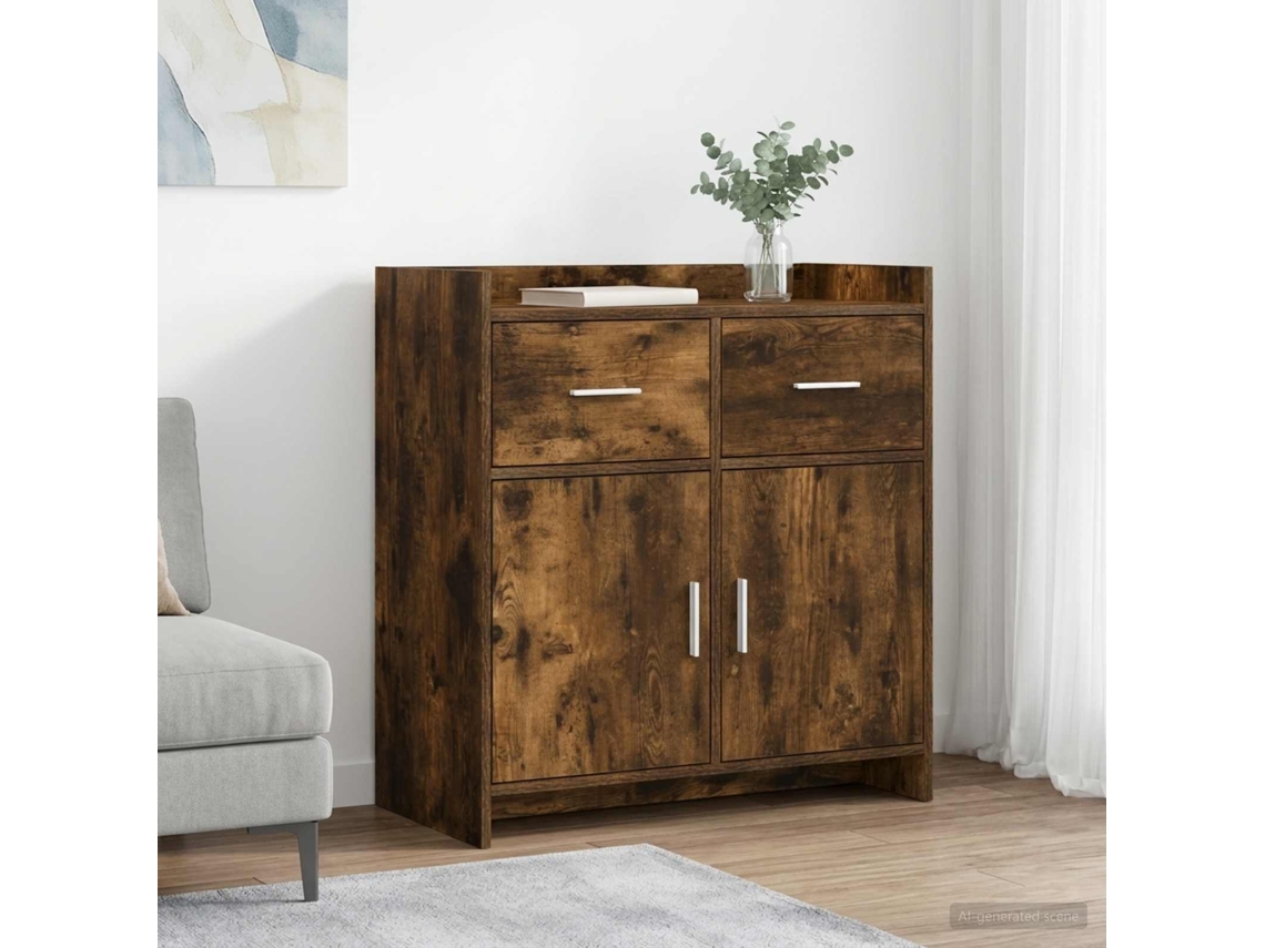 Vidaxl Buffet Carvalho Fumado 75 X 36 X 80 Cm Derivados De Madeira
