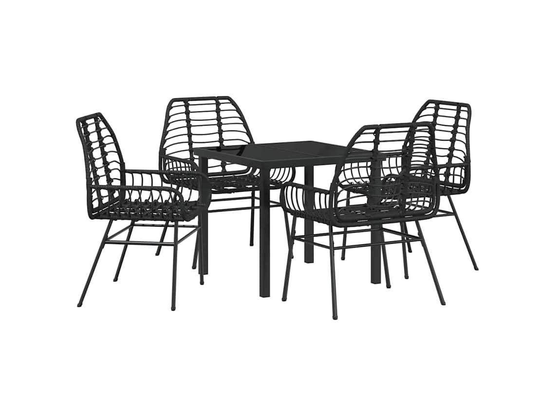 Conjunto Jantar para Jardim 5 Peças Verde Vime Pe MAISON EXCLUSIVE
