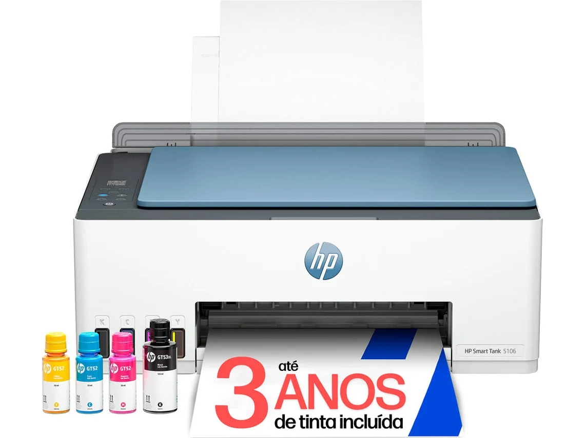Impressora HP Smart Tank 5106 Reservatório de Tinta de Elevada Capacidade (Outlet Grade A - Multifunções - Jato de Tinta - Wi-Fi)