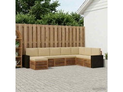 Vidaxl Conjunto De Sofás Para Exterior 8 Unid. Natural E Bege