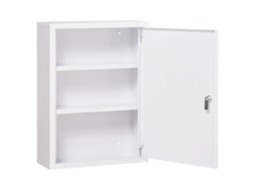Armário Parede Medicamentos 40x15x53,5cm Branco Aço Com 3 Prateleiras E 2 Chaves Casa De Banho
