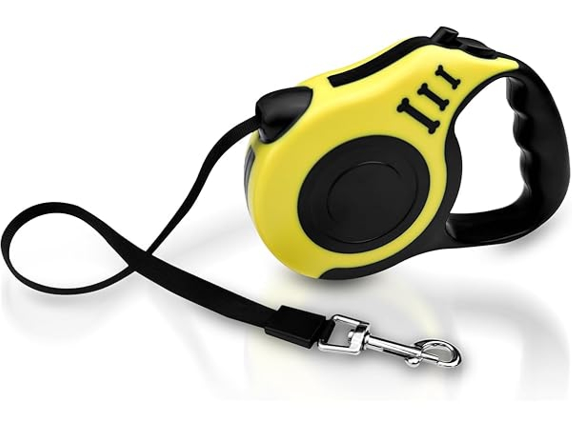 Trela Extensível, para Cães, Flexível, 5 Metros, Ajustável, Ergonômico, Uso Diário STELASPLEN