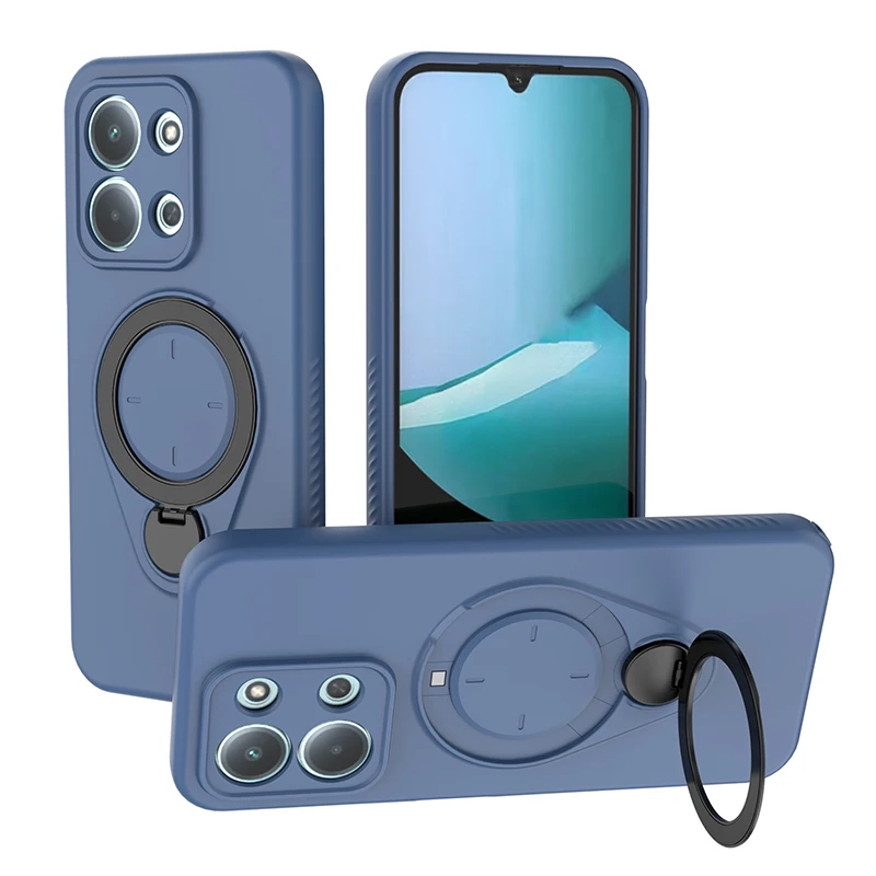 (azul, Redmi Note 15 5g) Capa Antichoque Com Suporte Giratório De 360°, Fixação Magnética E Suporte Para Carregamento Sem Fio