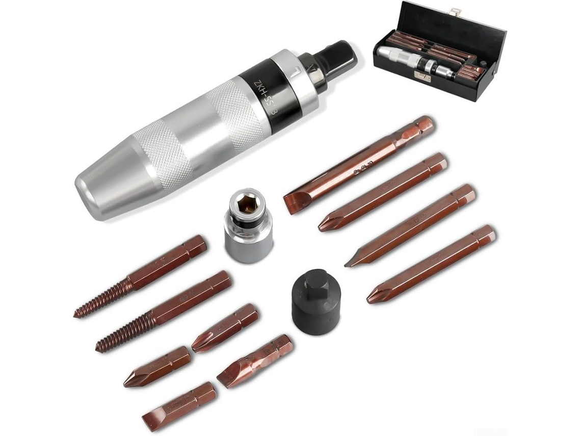 Chave De Fenda Manual Reversível De 3/8" 1/2" 30,5 Cm Com Extrator De Parafusos -