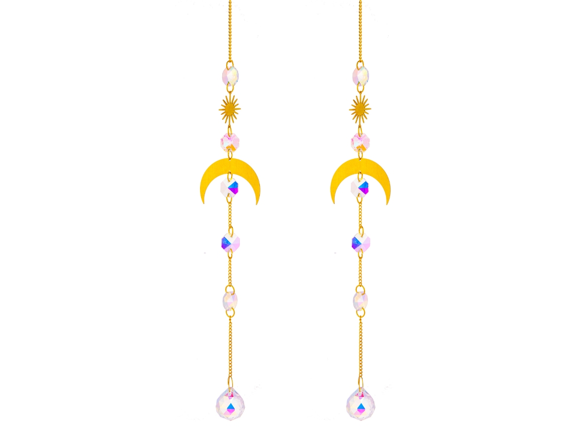 Prisma Sun Catcher De Cristal Com Cadeia E Pingente, Bola De Cristal Para Janela