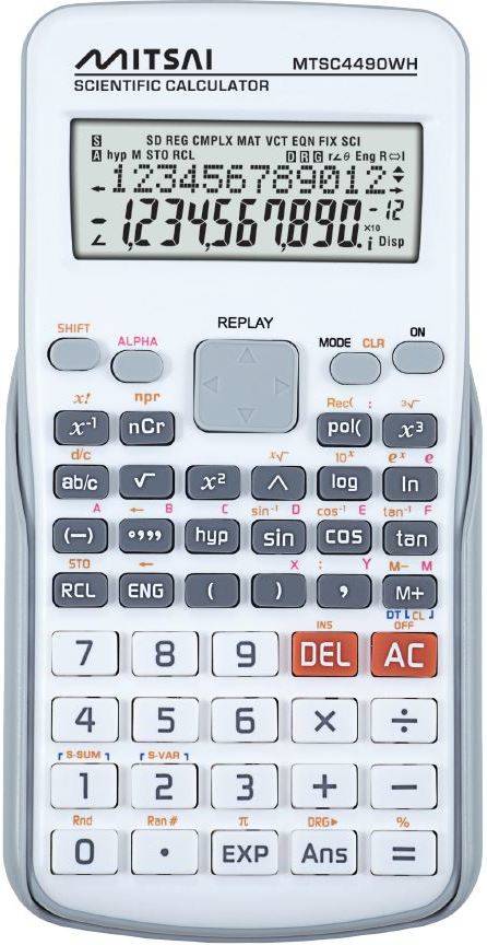 Calculadora Científica MITSAI MTSC4490WH Branco (12 dígitos)