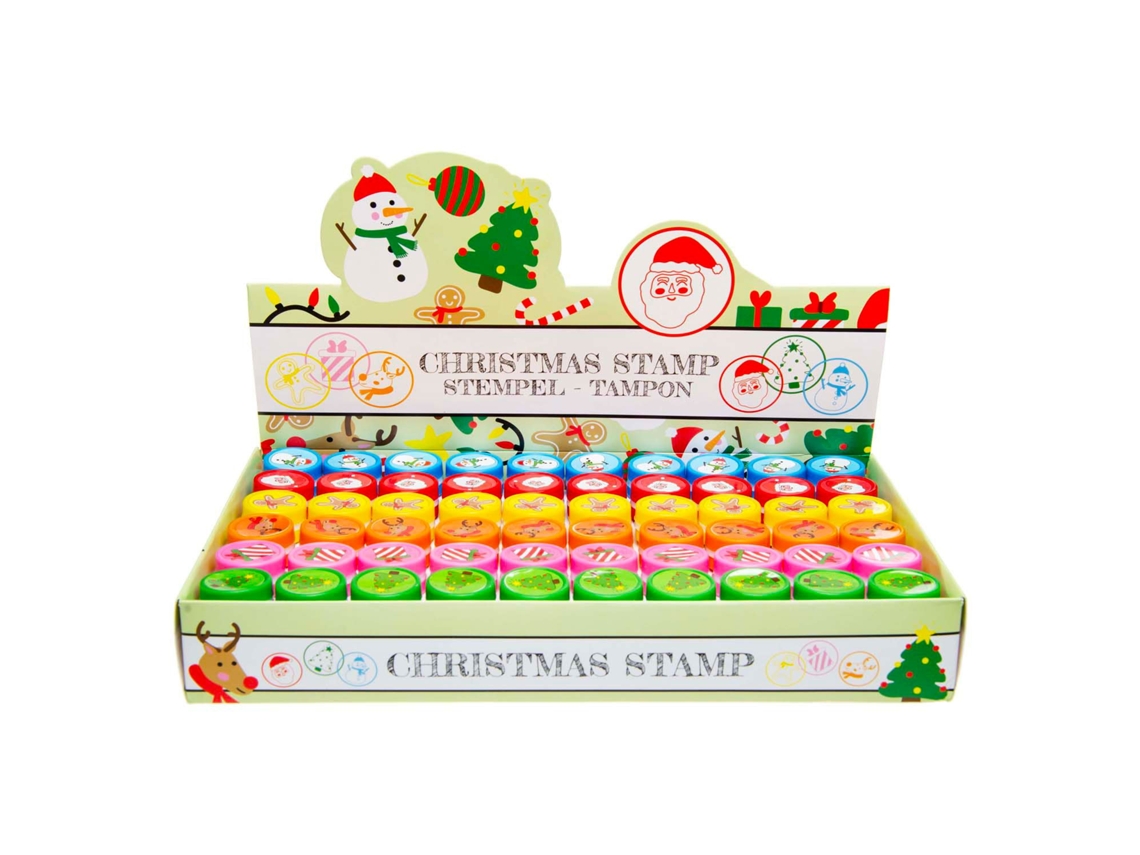 Conjunto De Artesanato Infantil Com 60 Peças De Brinquedos Natalinos Com Carimbos Multicoloridos Multicoloridos Duckiez