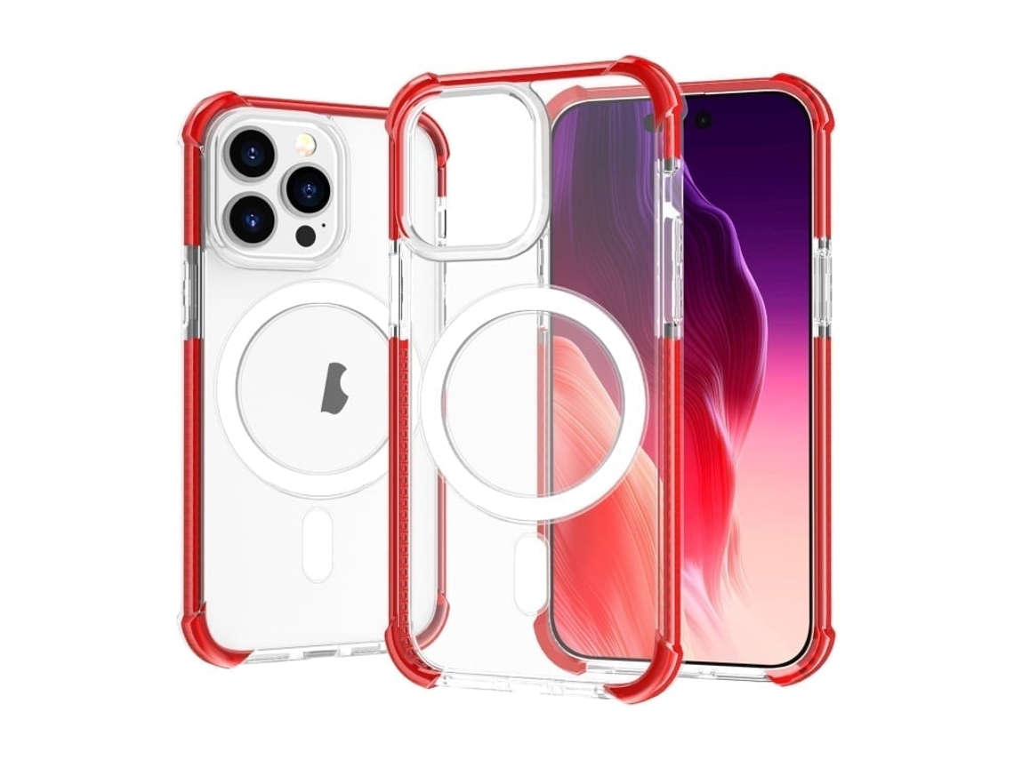 Capa De Acrílico Transparente À Prova De Choque Para Iphone 15 Pro Max - Magnética - Magsafe