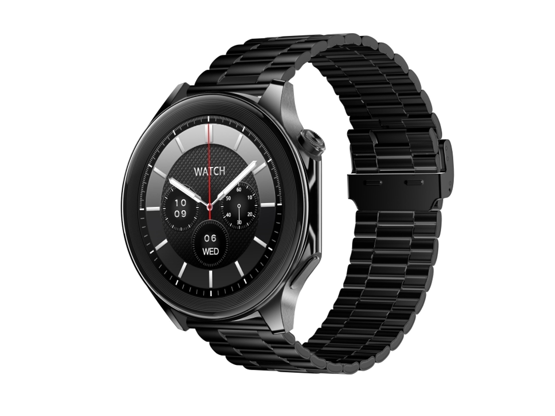 (Pulseira de silicone preta e branca) Smartwatch esportivo de 1,43 polegadas com classificação de resistência à água IP68 e Bluetooth 5.3