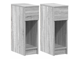 Conjunto de 2 Mesas de Cabeceira com Gaveta Cinzento Sonoma MAISON EXCLUSIVE (20x36x60 cm)
