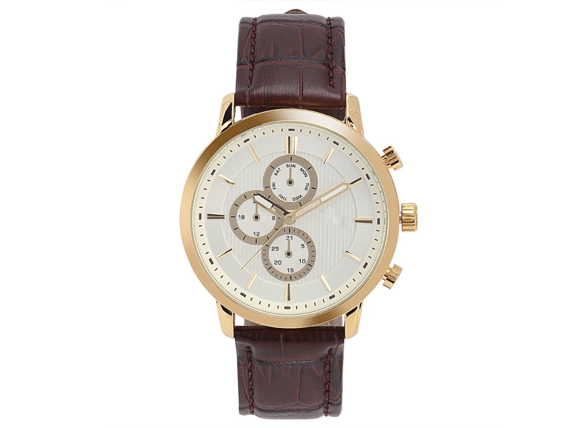 Relógio de Pulso Fashion com Pulseira Pu, Movimento de Quartzo, Estilo Simples e Elegante