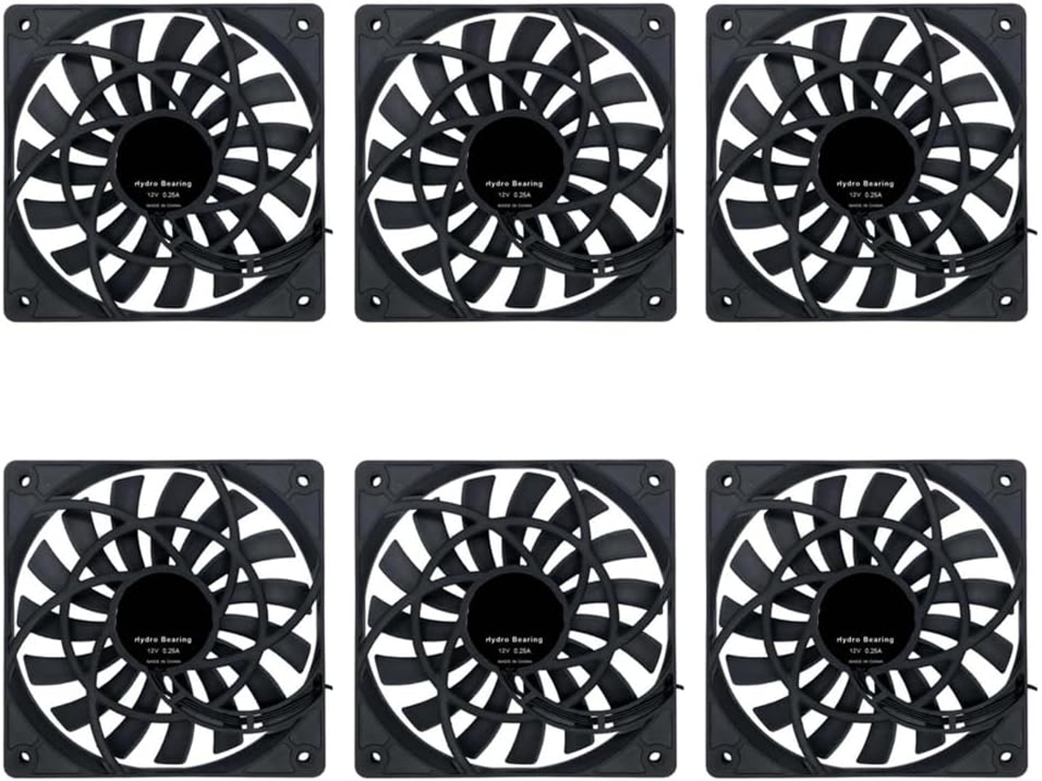 6 Ventoinhas de Resfriamento Pwm Finas e Silenciosas de 120 Mm , Novas. SFUSHOS (12 Cm)