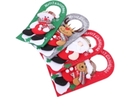 Fomiyes Conjunto De 4 Peças Enfeites Maçaneta Porta Com Tema Natalino, Incluindo Papai Noel E Boneco De Neve