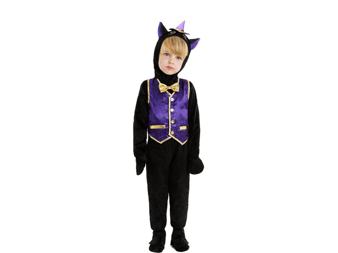 Fato de gatinho com capuz e gravata borboleta para bebé e menino