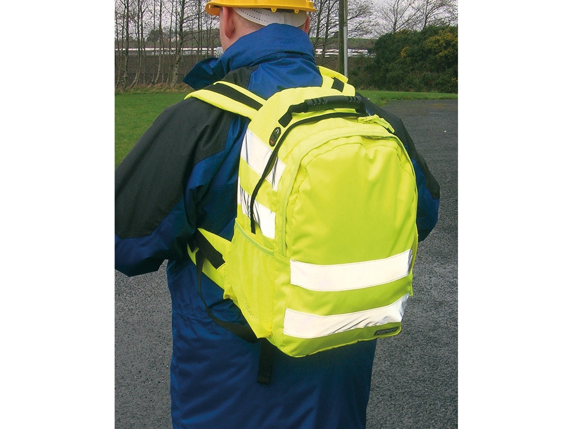 Mochila De Alta Visibilidade Para Trabalhadores E Ciclistas Laranja