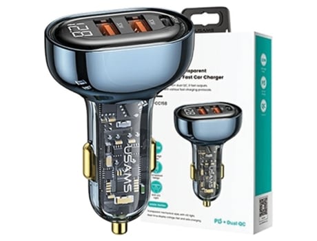 Carregador De Carro Usams 2xusb 1xusb-c 125w Para Celulares Com Conector Usb-c
