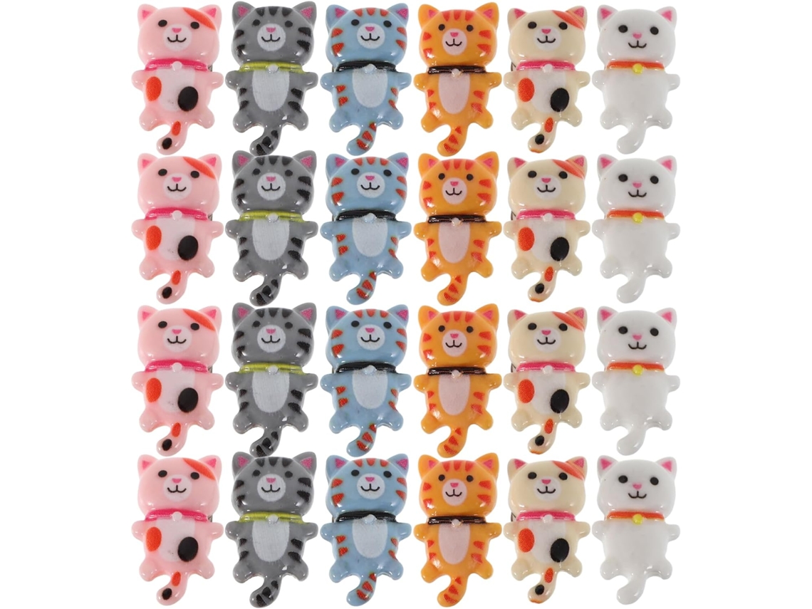 30 Adoráveis Tachinhas Em Formato De Gato Para Quadros Cortiça, Acessórios Decorativos De Plástico E Metal Para Fixar