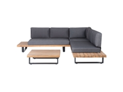 Conjunto De Jardín Beliani Mykonos De Madera De Acacia Certificada Gris 255x255x76