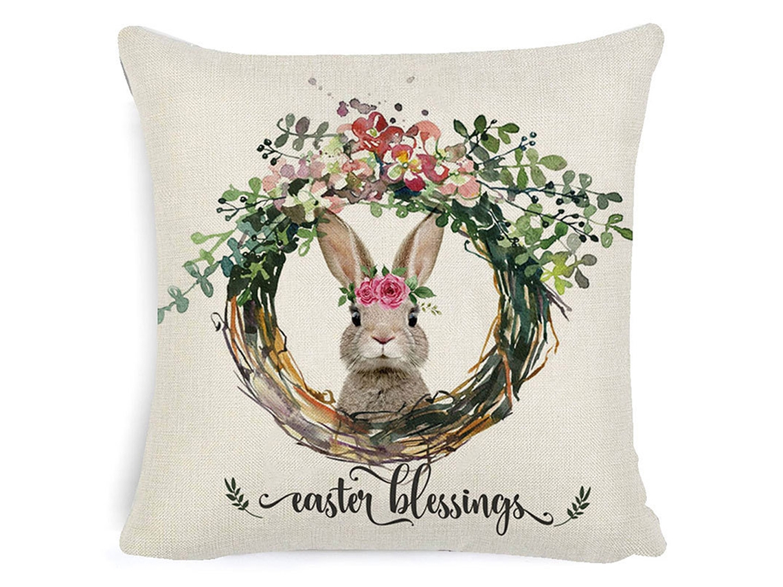 Capas De Almofada De Páscoa Com Coelho E Ovo Da Laxiscreed Para Decoração Festiva