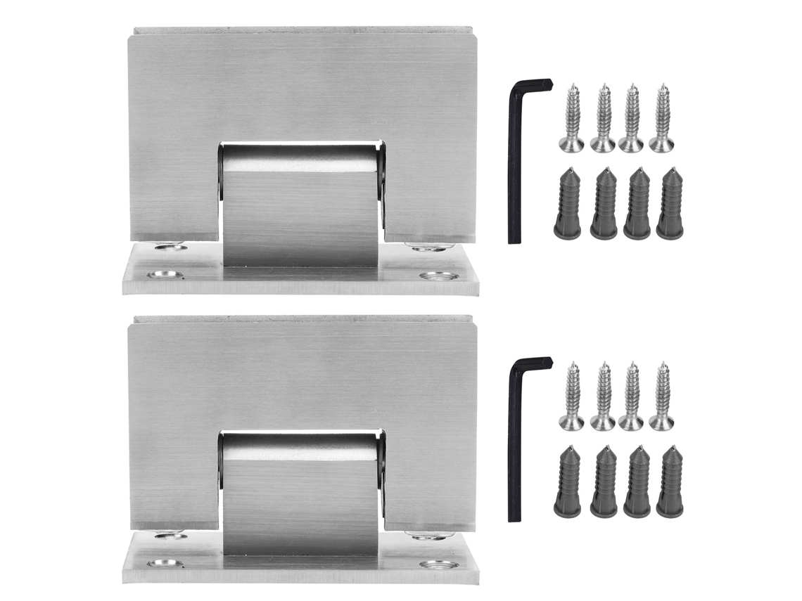 Laxiscreed Suporte Para Porta De Vidro 90° Em Aço Inox 304, Duplo Conjunto Com Acabamento Escovado