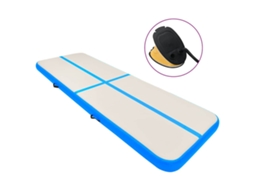 Vidaxl Colchão De Ginástica Insuflável C/ Bomba 500x100x15 Cm Pvc Azul