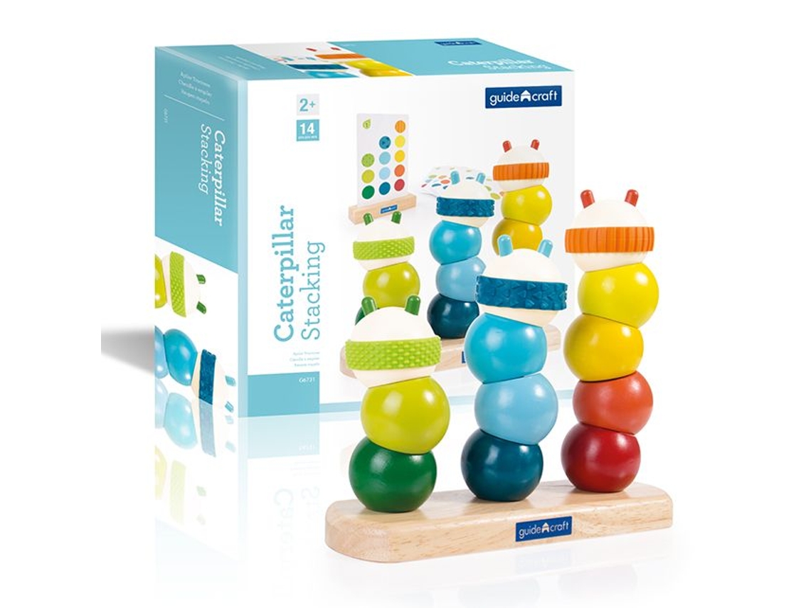 Brinquedo Educativo De Madeira Empilhável Guidecraft Em Formato De Lagarta, Colorido E Educativo.