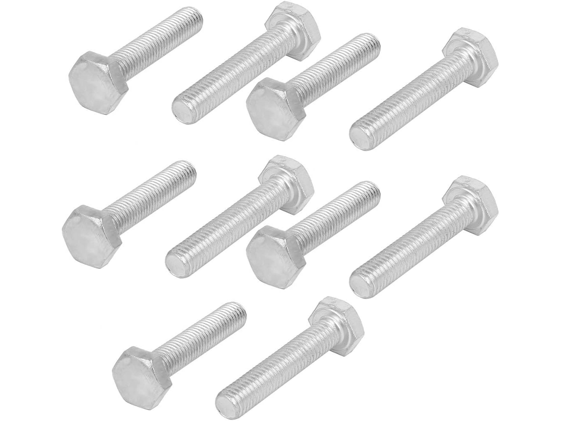 Parafusos Sextavados Totalmente Roscados M10x50mm Em Aço Inoxidável,