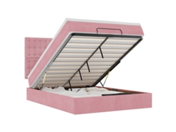 Cama otomana VIDAXL Cor-de-rosa Veludo (140x190 cm)