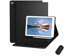 Capa Protetora Minimalista Preta Teclado Bluetooth Minimalista Preto Com Teclas Quadradas Mouse, Para Ipad De 10,2/10,5/air3/789 Gerações. Yunzii