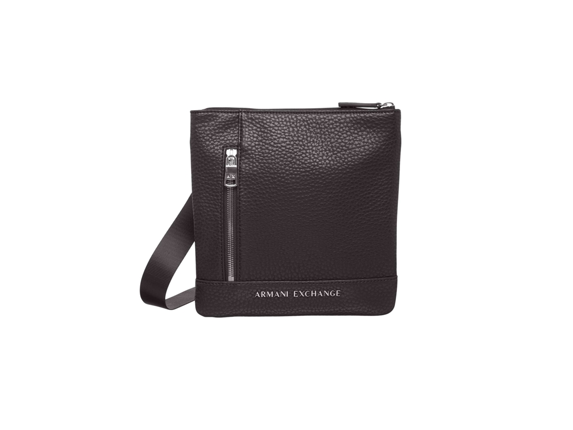 Bolsa Transversal De Couro Sintético, Black, One Size Armani Exchange