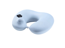 Encosto De Cabeça Portátil Para Viagens Avião, Carro E Trem, Na Cor Azul Claro, Em Formato U, Inflável, Macio Confortável. Aquaforge
