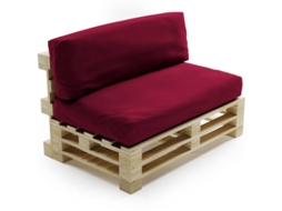 Almofada Amovível Para Paletes Conjunto Poliéster Bananair 120x80cm/120x40cm Vermelho